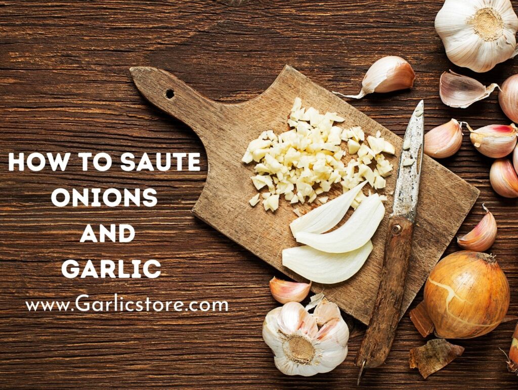 Sautéing onions and garlic in a pot