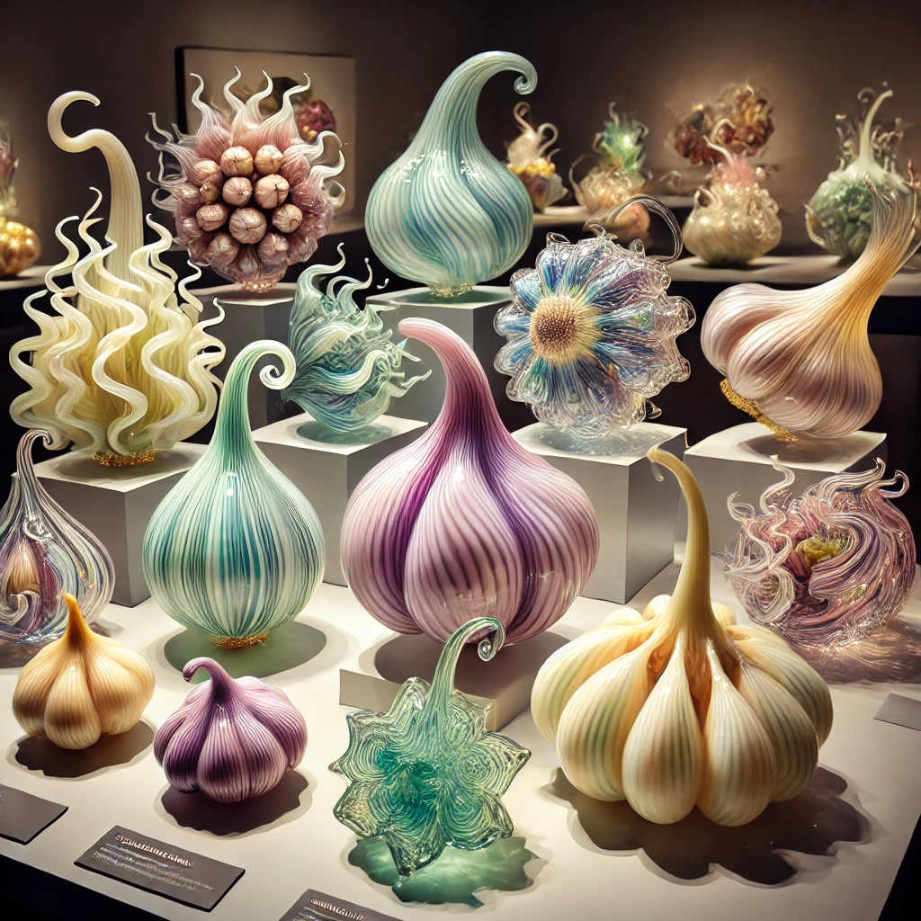 fascinating garlic-inspired glass art