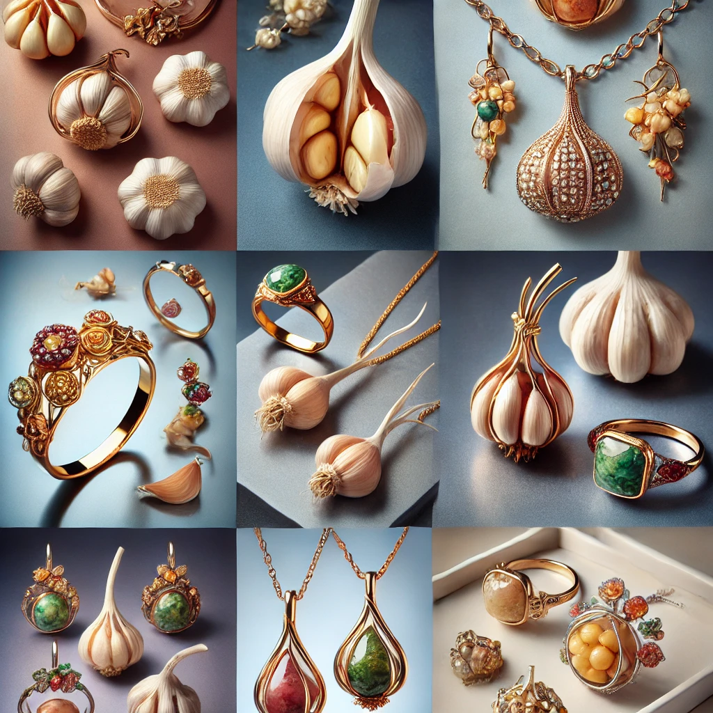 interesting garlic-inspired jewelry designs