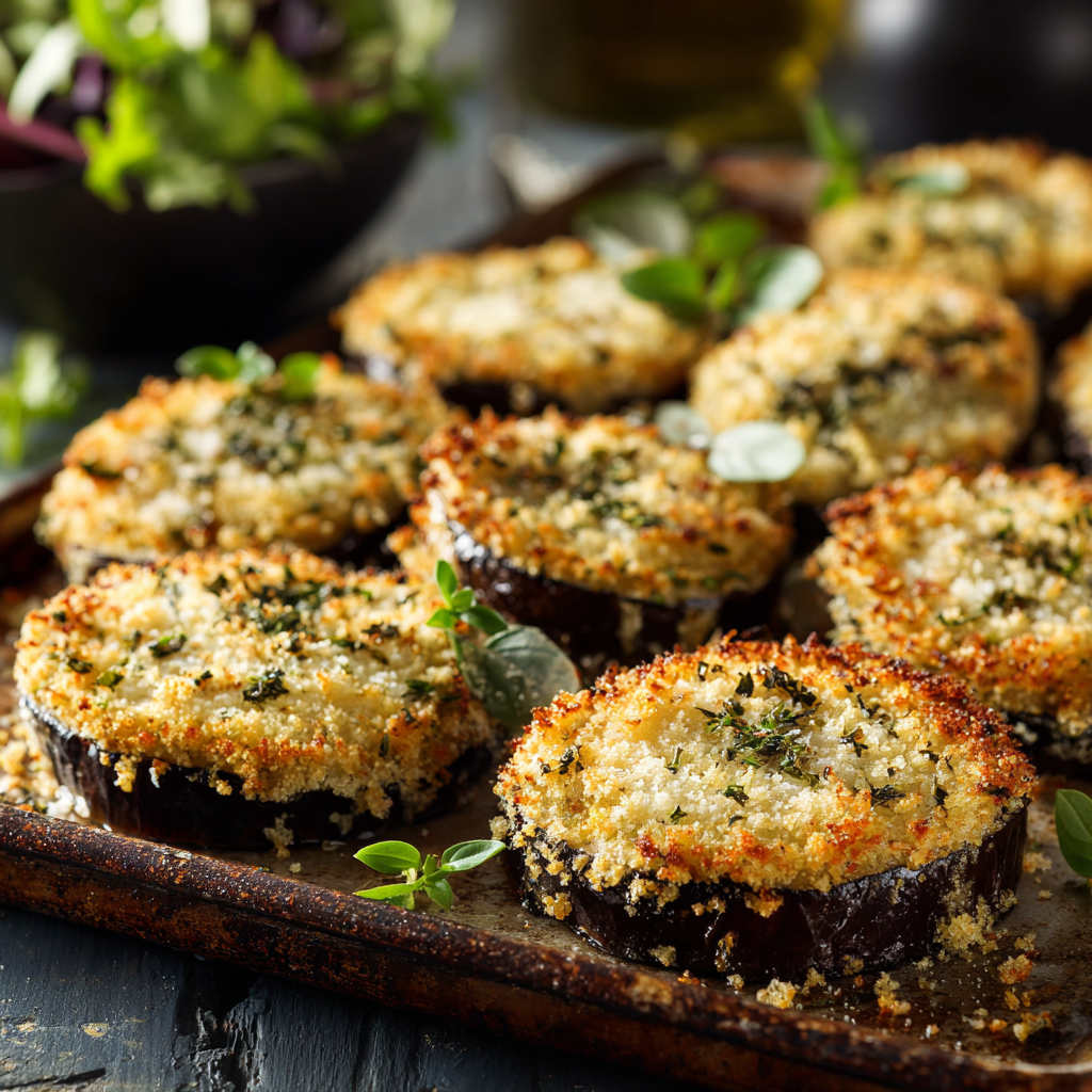 Garlic & Herb Baked Eggplant Recipe