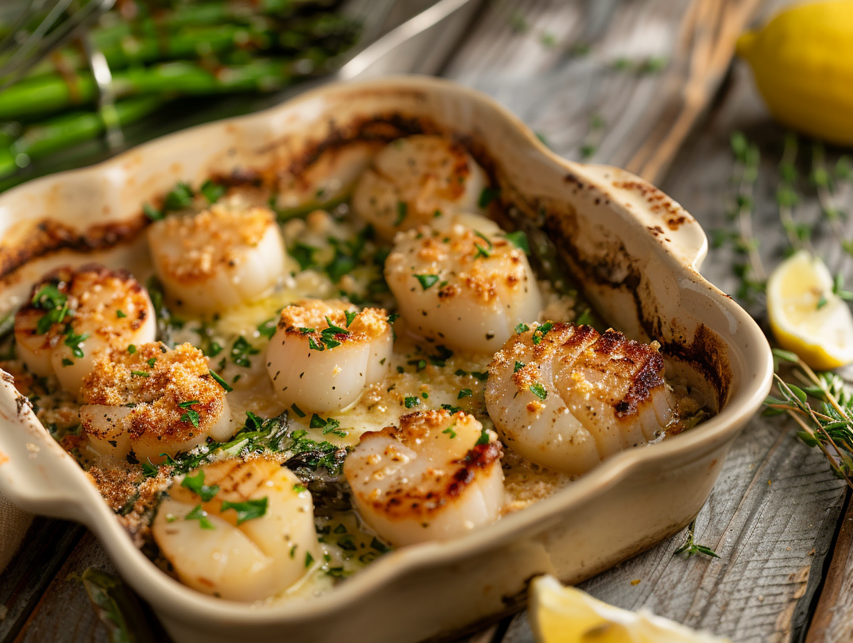 Garlic & Herb Baked Scallops Recipe