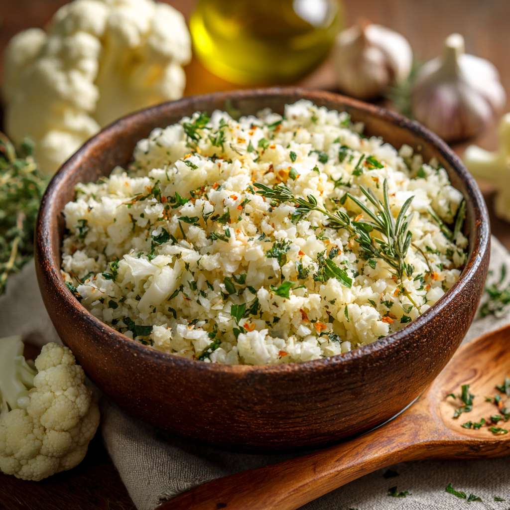 Garlic & Herb Cauliflower Rice Recipe