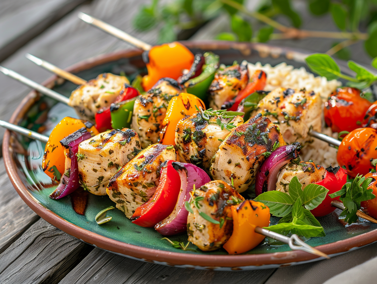 Garlic & Herb Grilled Chicken Kabobs Recipe