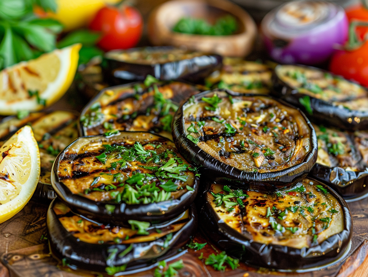 Garlic & Herb Grilled Eggplant Recipe