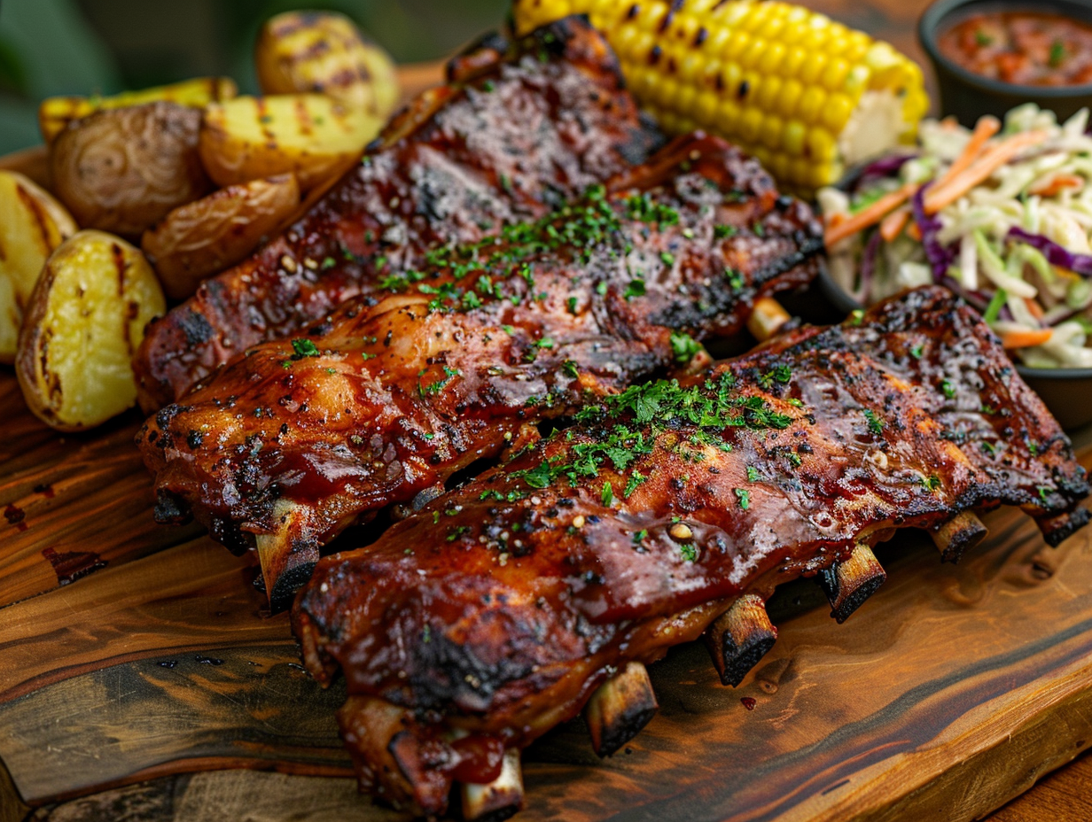 Garlic & Herb Grilled Pork Ribs Recipe