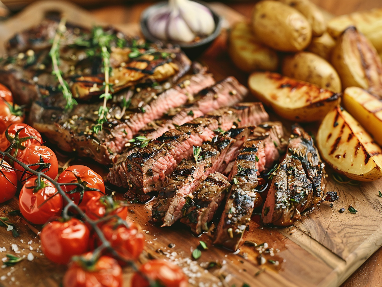 Garlic & Herb Grilled Skirt Steak Recipe