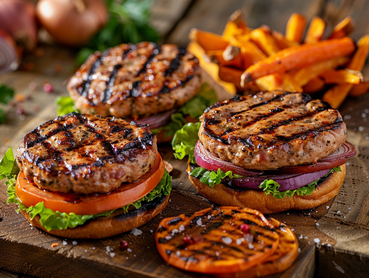 Garlic & Herb Grilled Turkey Burgers Recipe