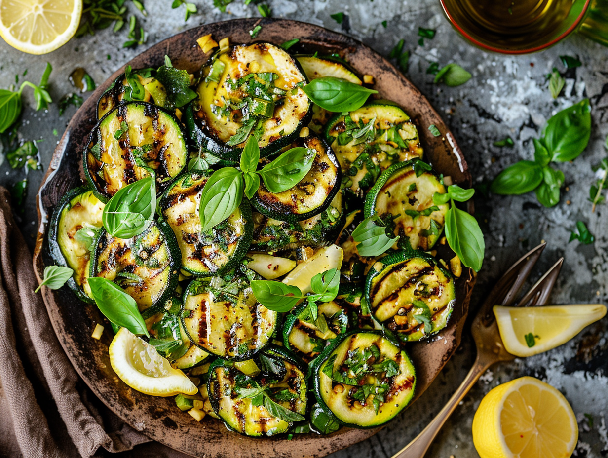Garlic & Herb Grilled Zucchini Salad Recipe