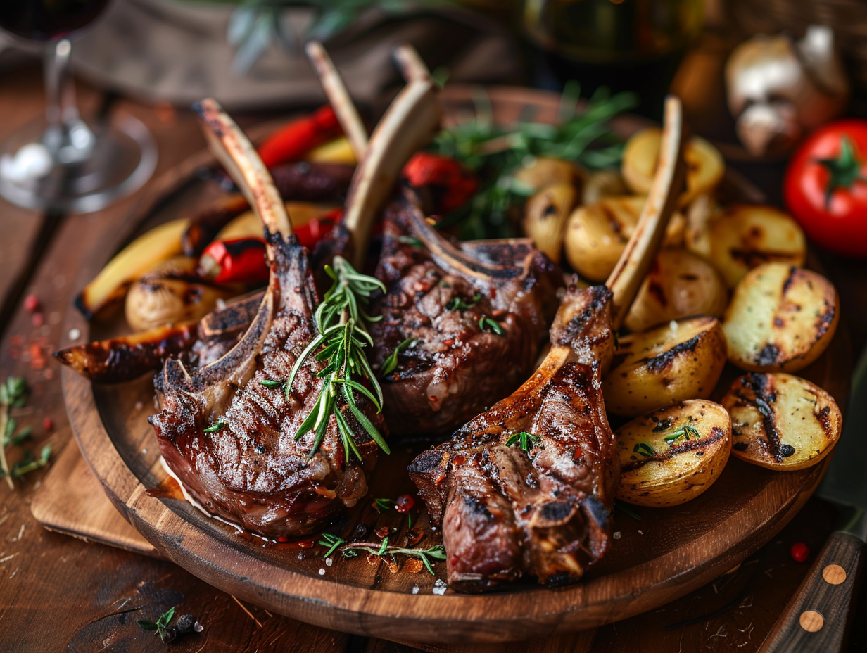 Garlic & Herb Marinated Grilled Lamb Chops Recipe