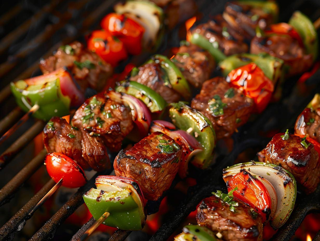Garlic & Herb Marinated Grilled Steak Kabobs Recipe