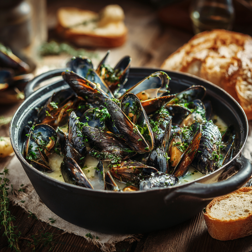 Garlic & Herb Mussels Recipe
