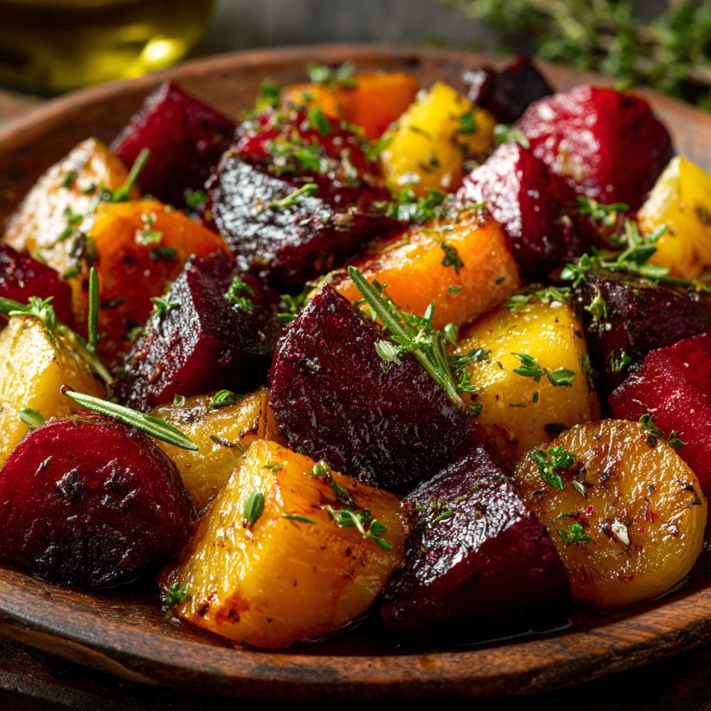 Garlic & Herb Roasted Beets Recipe
