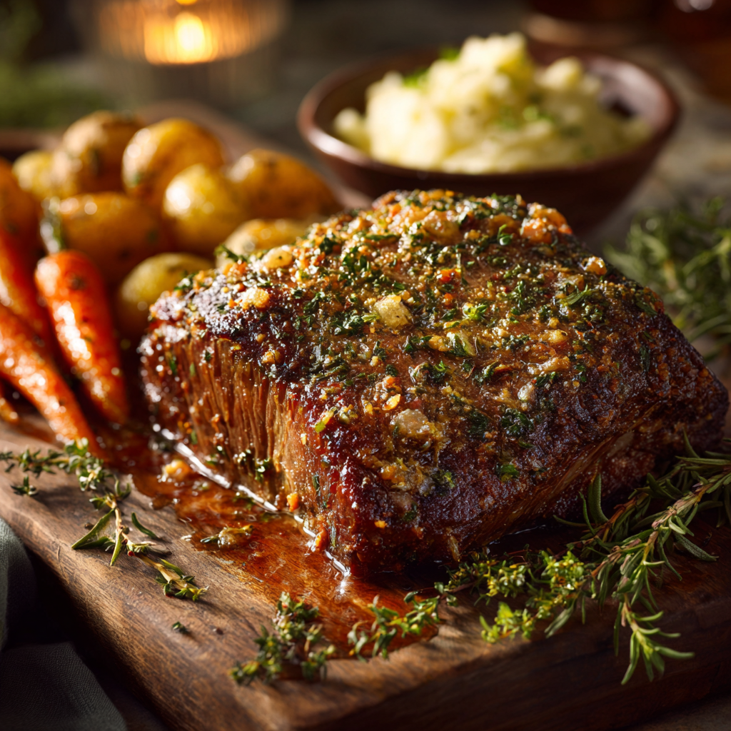 Garlic & Herb Roasted Brisket Recipe