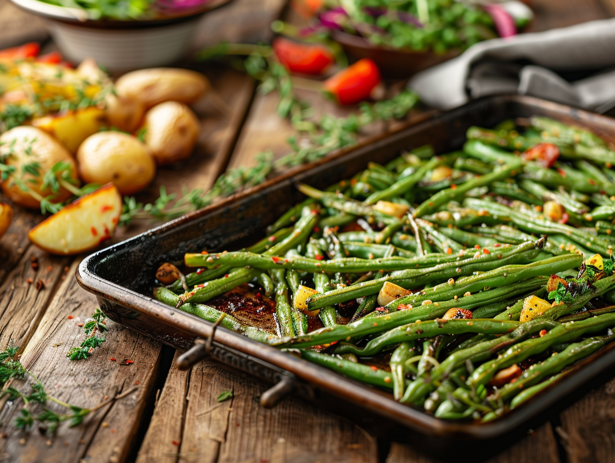 Garlic & Herb Roasted Green Beans Recipe