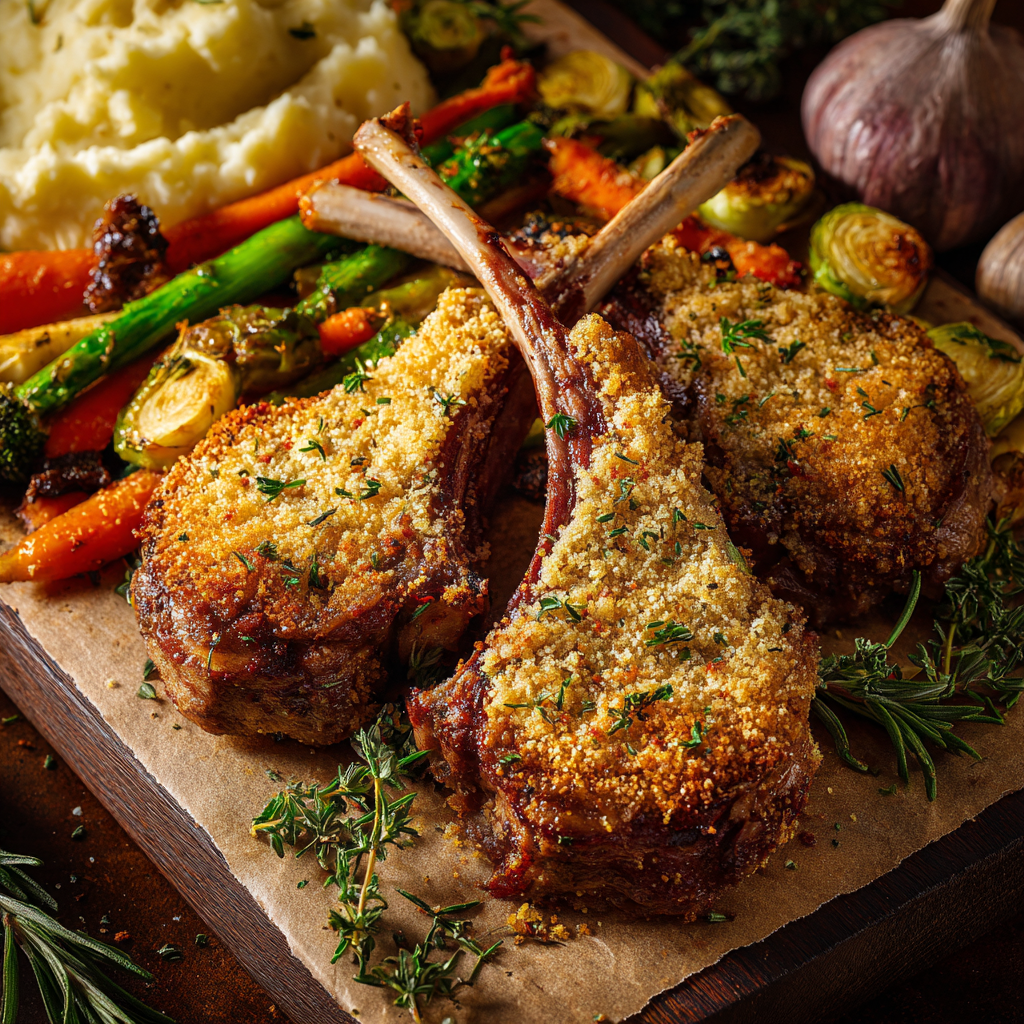 Garlic & Herb Roasted Lamb Chops Recipe