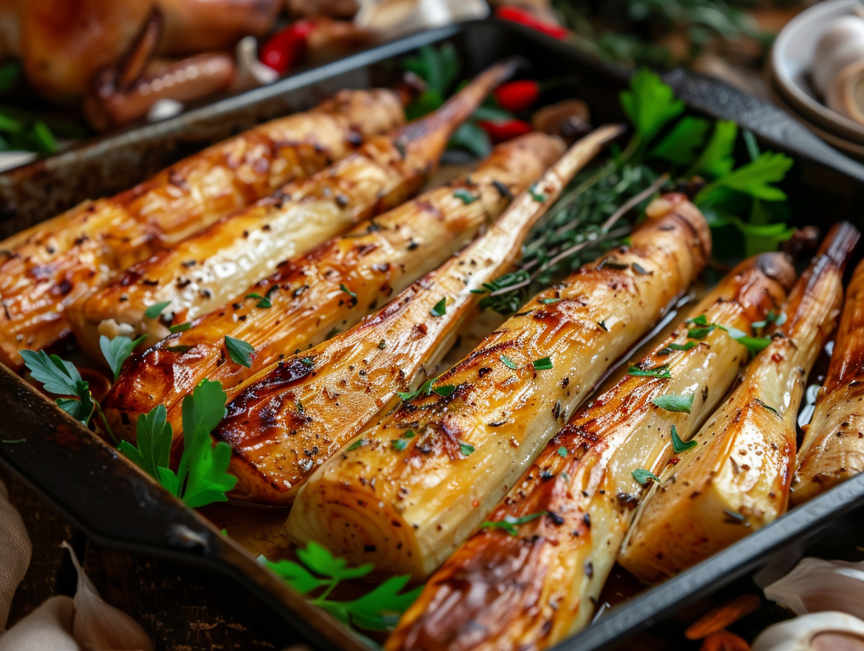Garlic & Herb Roasted Parsnips Recipe