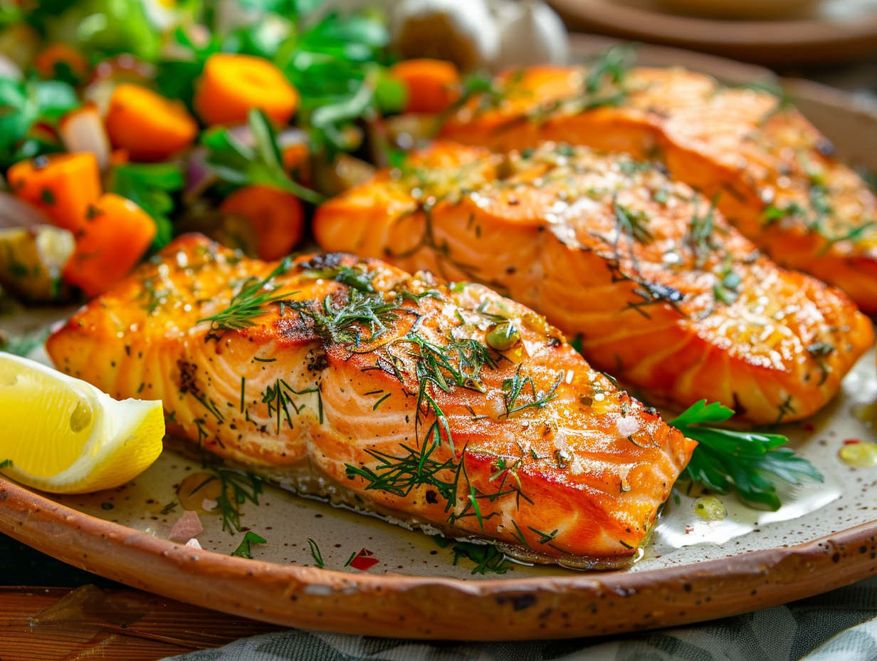 Garlic Herb Roasted Salmon