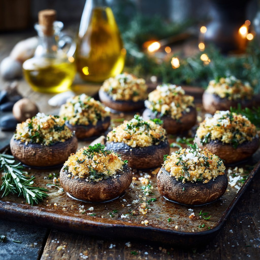 Garlic & Herb Stuffed Mushrooms Recipe