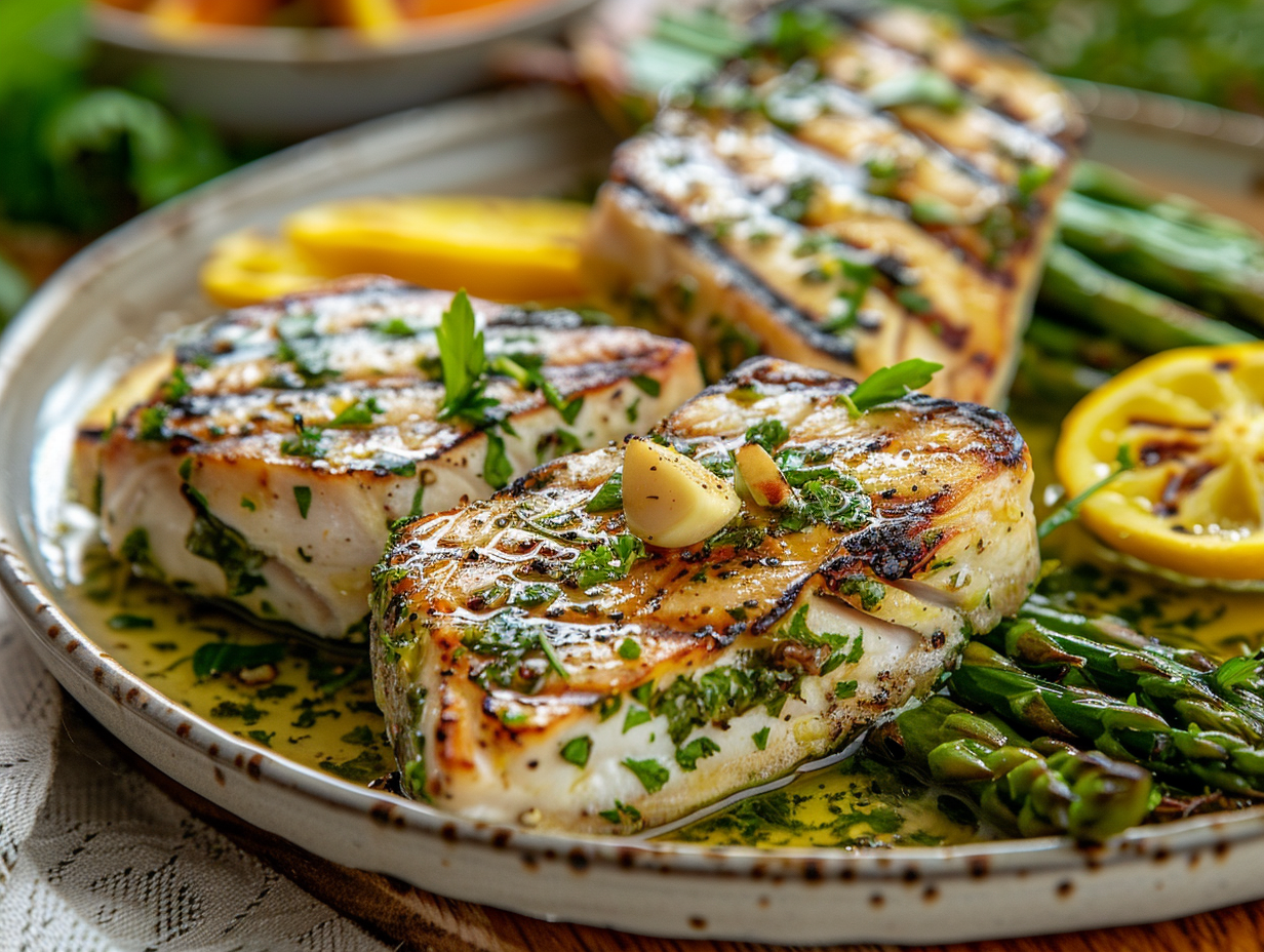 Garlic & Herb Grilled Swordfish Recipe