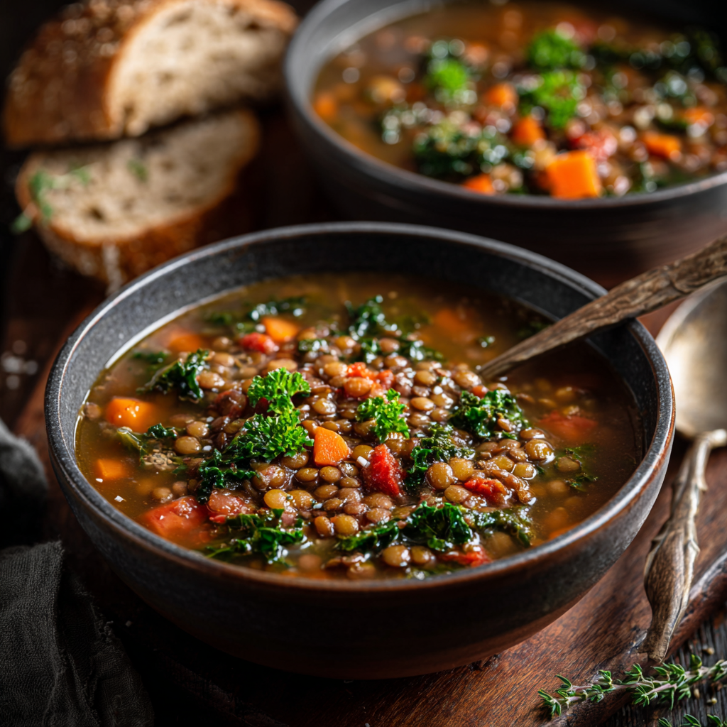 Garlic and Herb Lentil Soup