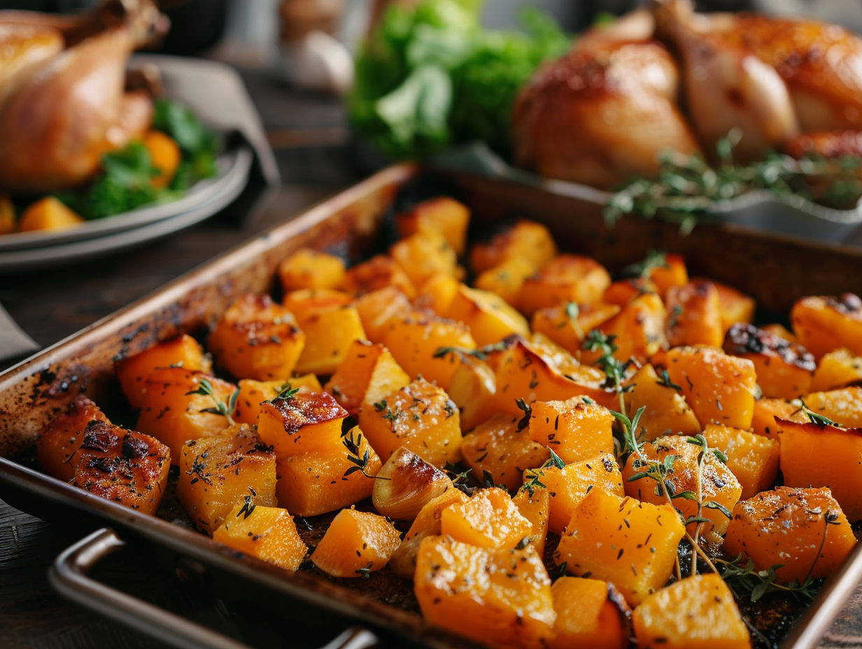 Garlic & Herb Roasted Butternut Squash Recipe