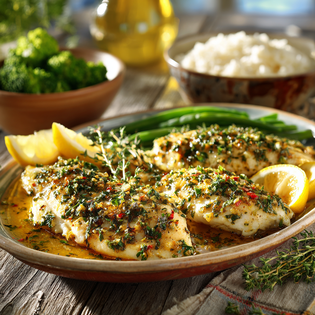 Garlic & Herb Baked Lemon Tilapia Recipe Garlic & Herb Baked Lemon Tilapia Recipe