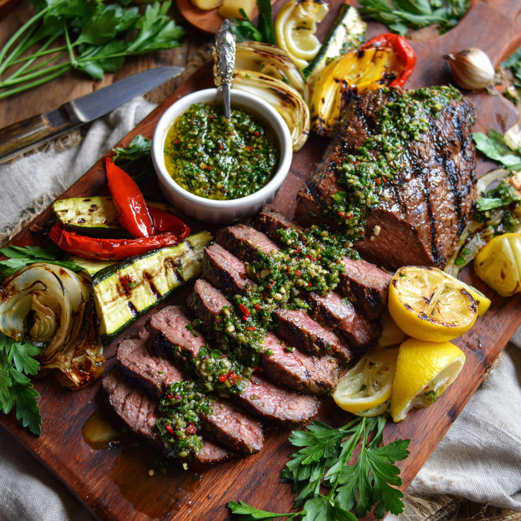Garlic & Herb Grilled Argentine Chimichurri Beef Recipe