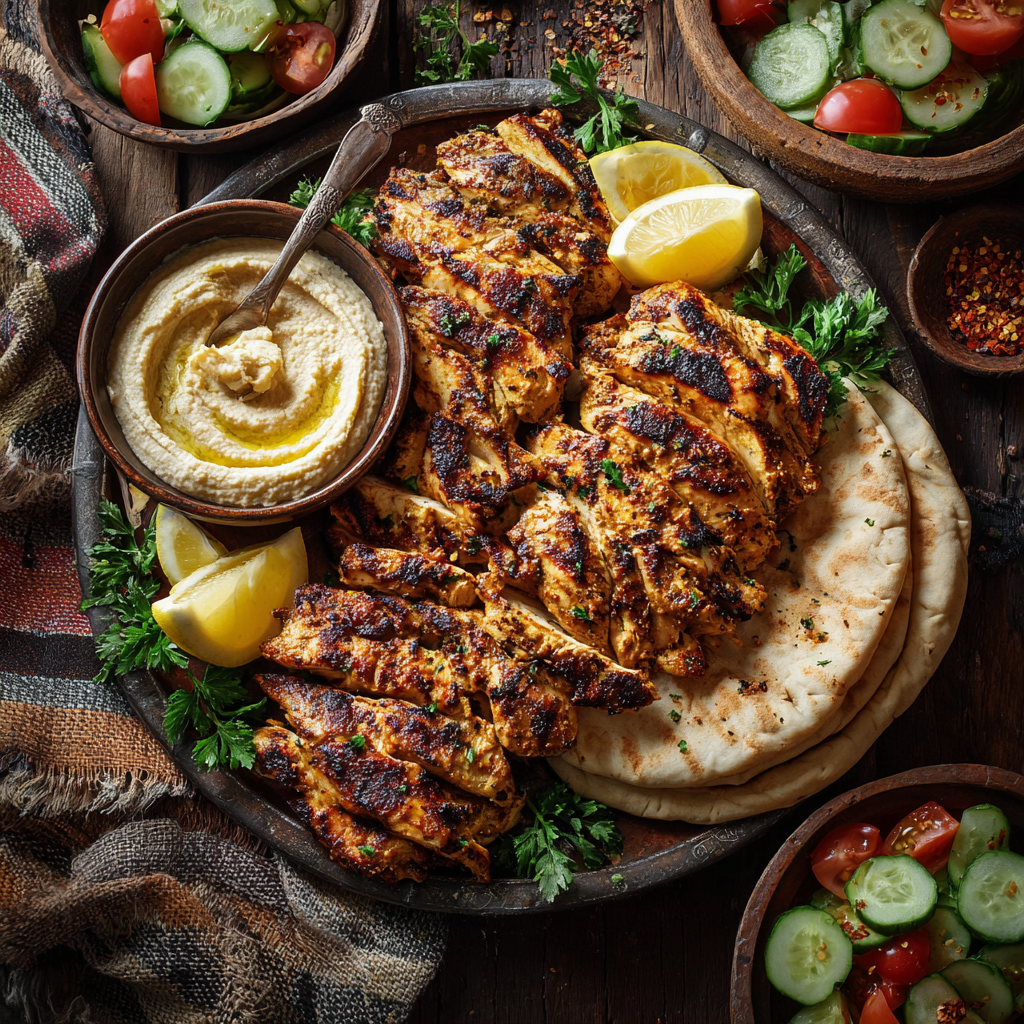 Garlic & Herb Grilled Chicken Shawarma Recipe