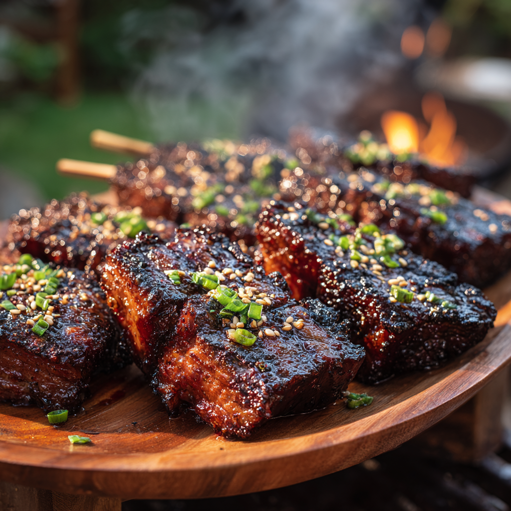 Garlic Herb Grilled Korean Kalbi Beef Short Ribs Recipe