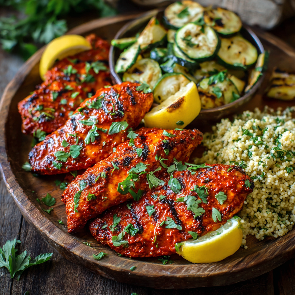 Garlic & Herb Grilled Moroccan Harissa Chicken Recipe