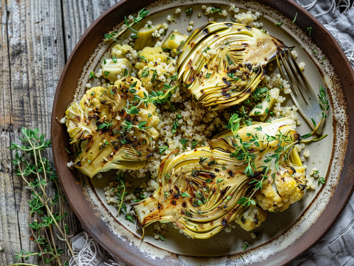Garlic Herb Roasted Romanesco Artichokes Recipe