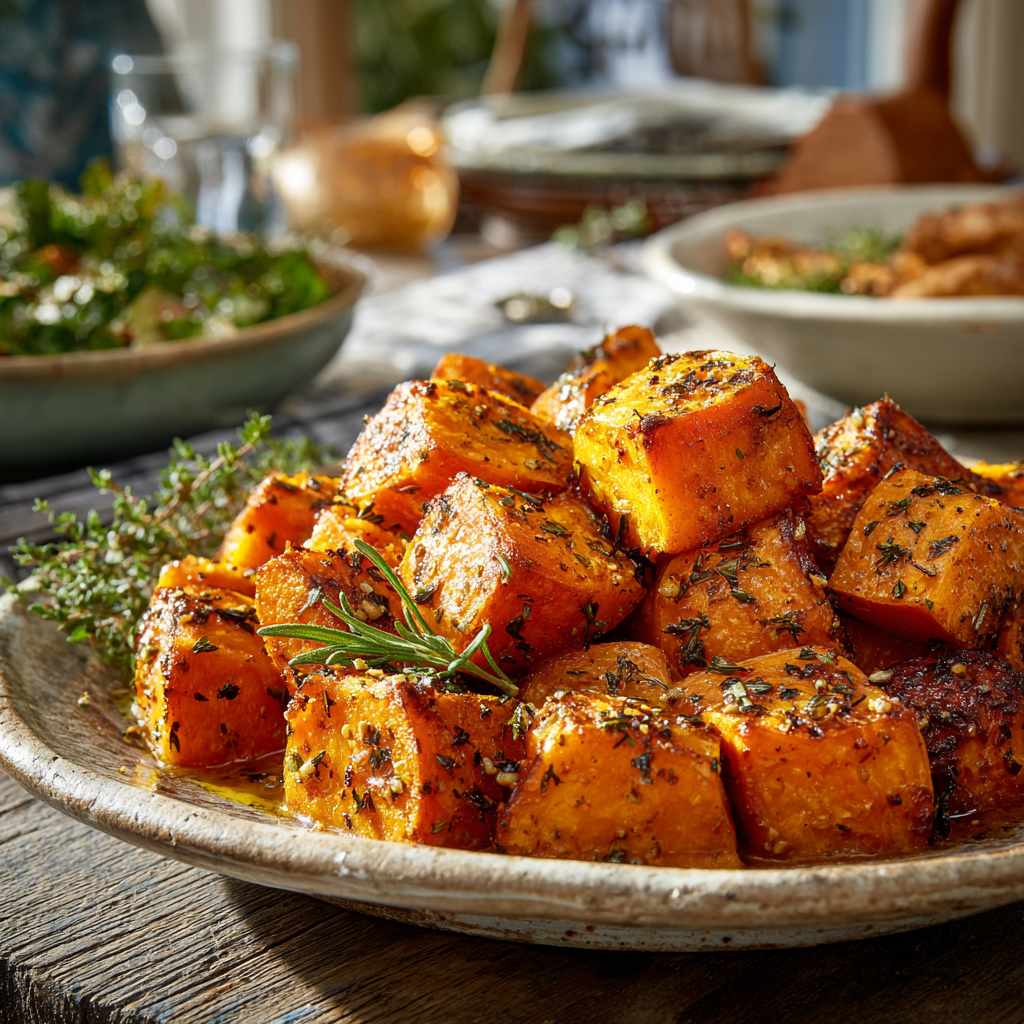 Garlic & Herb Roasted Sweet Potatoes Recipe