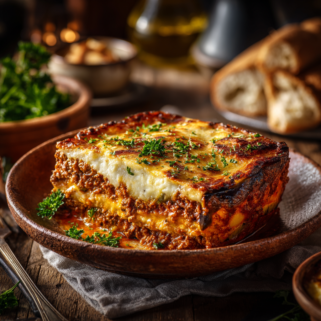 Garlic and Herb Baked Greek Moussaka