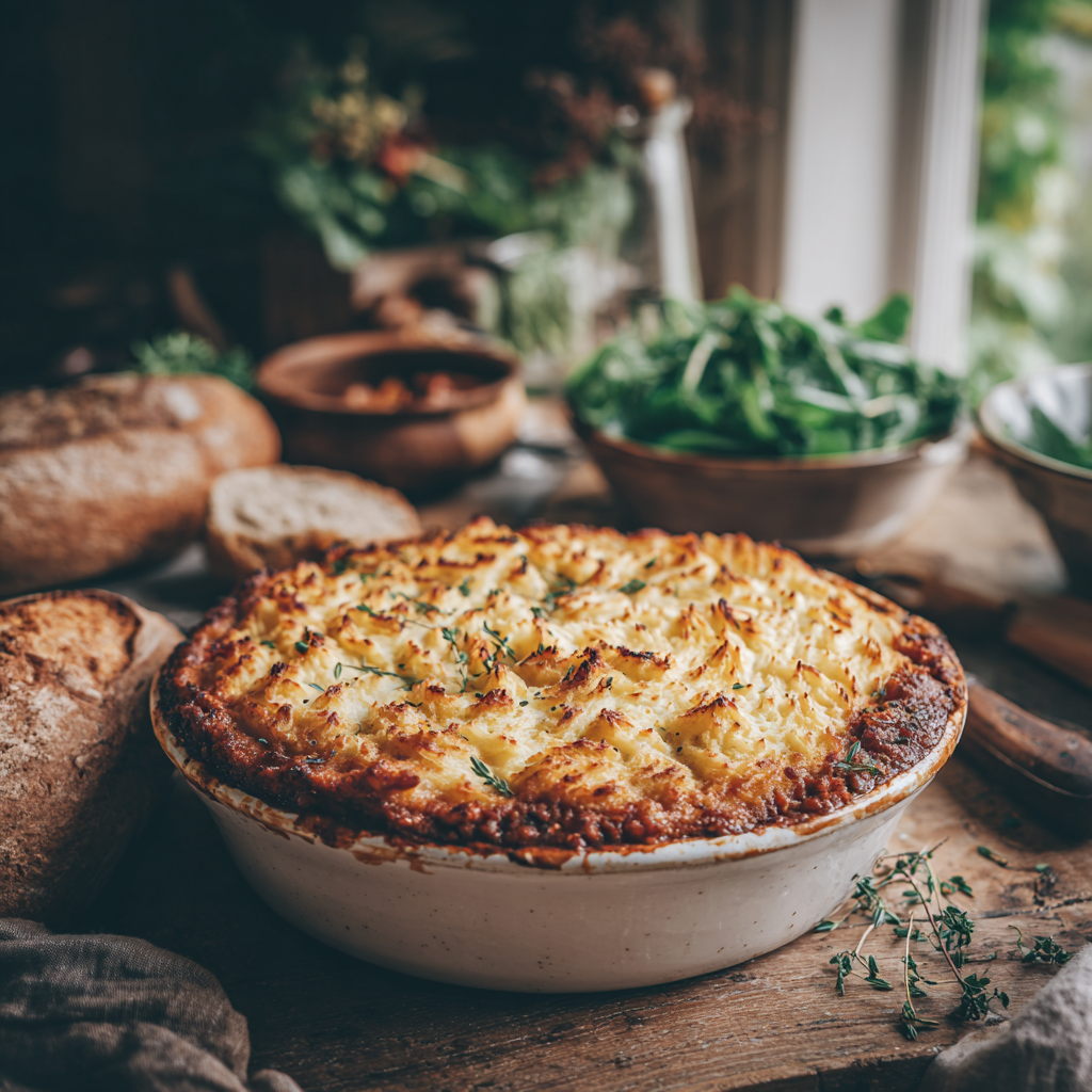 Garlic and Herb Baked Lentil Shepherds Pie