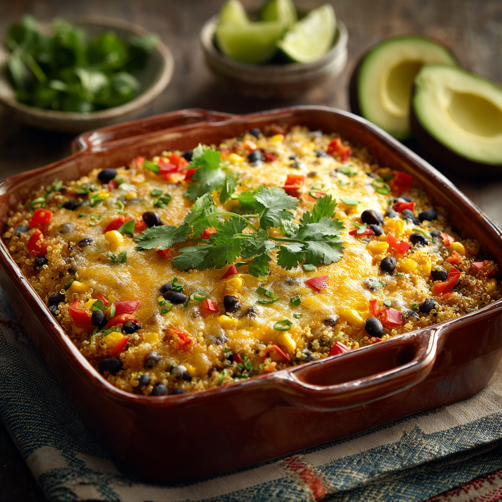 Garlic and Herb Baked Southwestern Quinoa Casserole