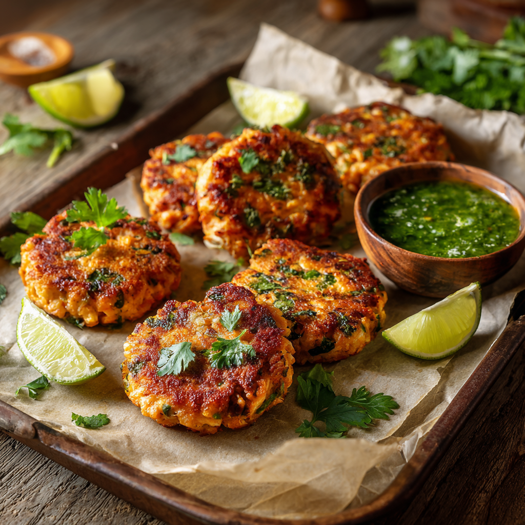 Garlic and Herb Baked Spicy Salmon Cakes Recipe