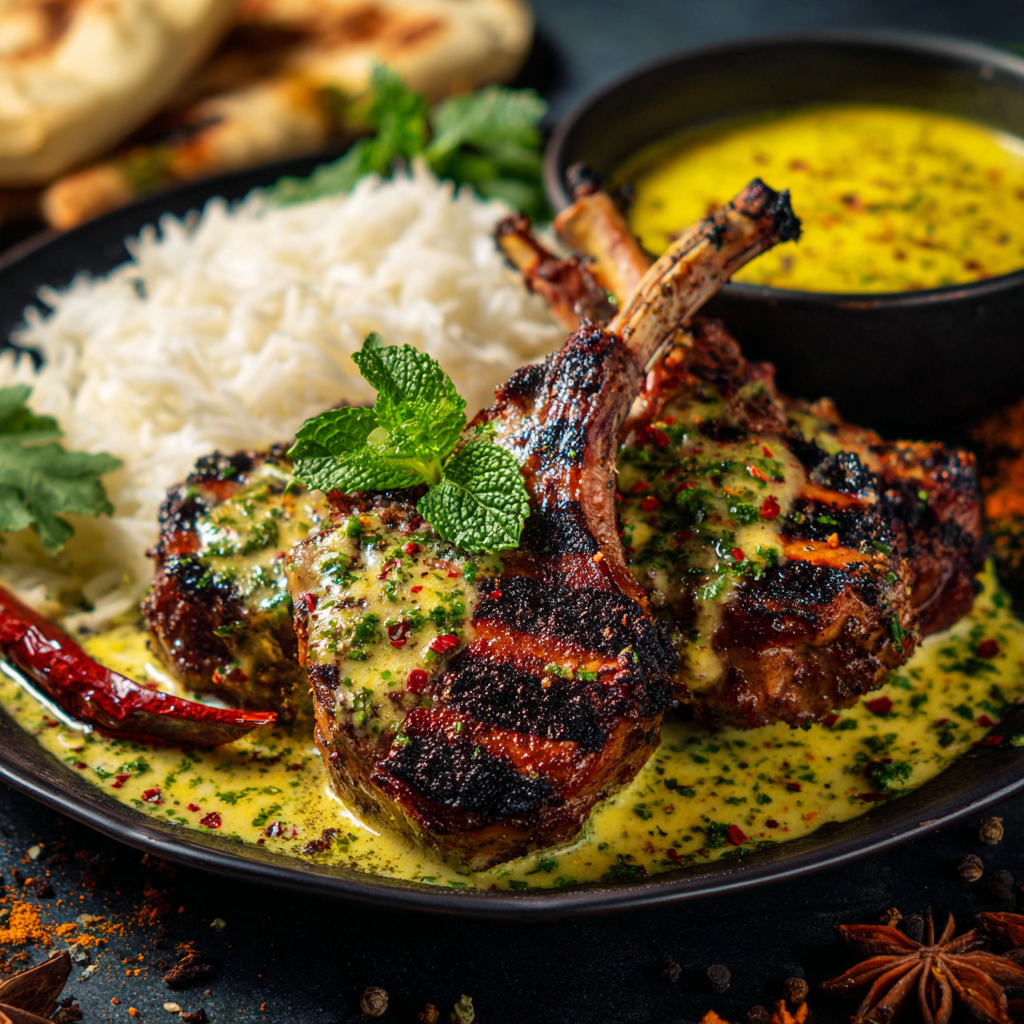 Garlic and Herb Grilled Indian Curry Lamb Chops