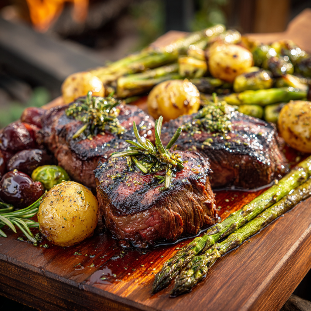 Garlic and Herb Grilled Venison Steak